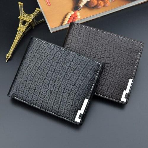 2021 New Style Wallet Mens Short Fashion with Multi-card Slots 3 Off Crocodile Pattern Credit Card Holder Horizontal Purse Male