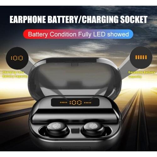 New TWS Bluetooth Wireless Earphone Music Headphone Large Capacity Battery Sport Earbud Business Headset Work On All Smartphones
