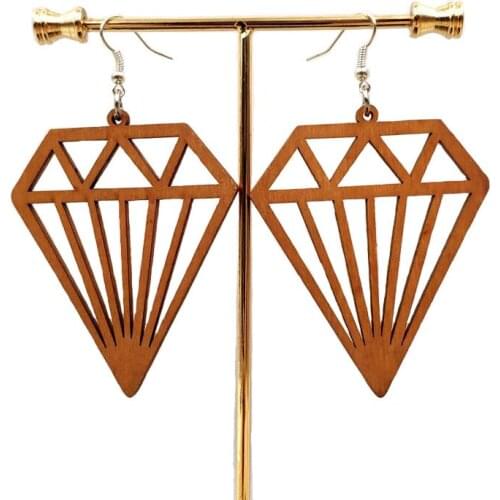 New Hot Sale Antique Retro Charming Hollow Wooden Korean Wood Drop Earrings Tree of Life Style Wave Women Gift AF015-025