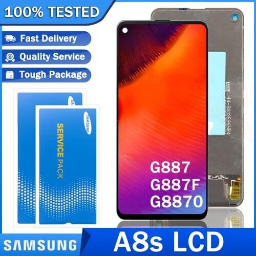 Original AMOLED Display with frame for Samsung Galaxy A8s G8870 G887F SM-G887N LCD Touch Screen Digitizer Assembly Repair Parts