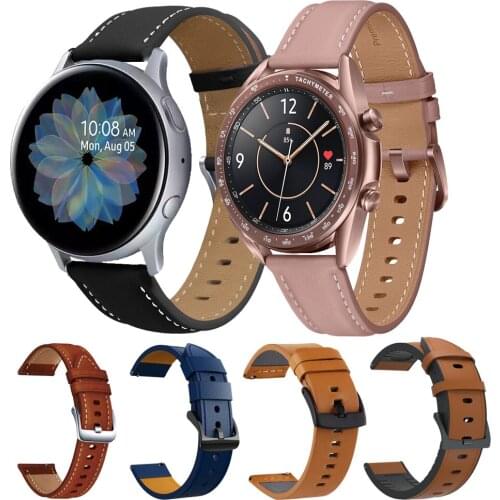 20mm Genuine Leather Strap Watchband For Samsung Galaxy Watch 3 41 original Wristband Quick Releas Bracelet For Gear S2 Classic