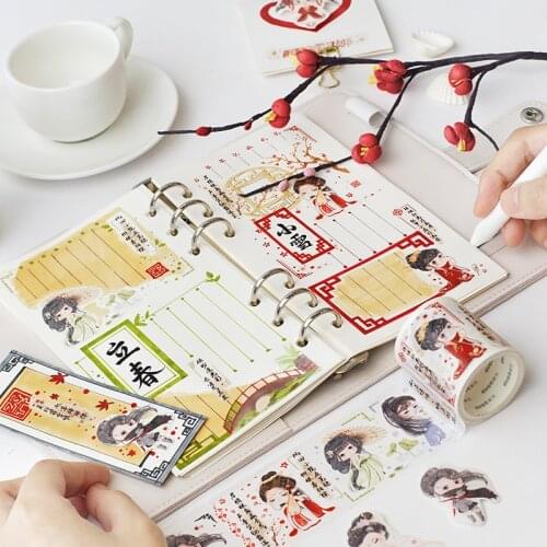 Special ink Classical Cartoon Character Decoration Washi Tape DIY Planner Diary Scrapbooking Masking Tape