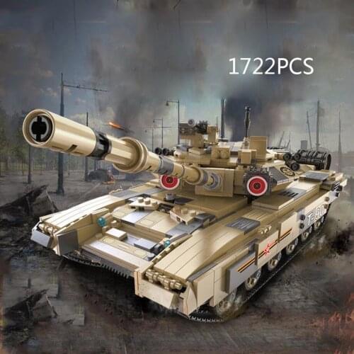 Technical 2.4Ghz radio Remote control tanks building block modern miliatry Russia T-90 main battle tank model rc toy army figure