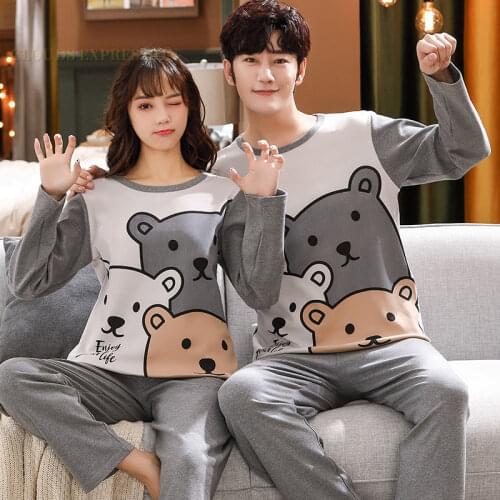 Spring Autumn Knitted Cotton Cartoon Mens Pyjamas Striped Pajamas Set Casual Male Sleepwear Pyjamas Night Pijamas 3XL Homewear