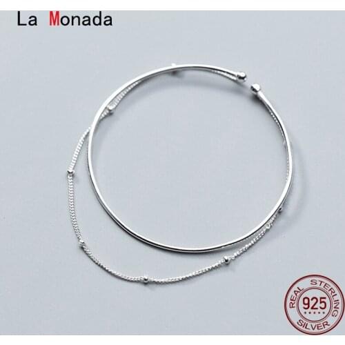 La Monada Two Layer Bracelets For Women Silver 925 Sterling Jewelry Fine 925 Sterling Silver Womens Bracelet Female