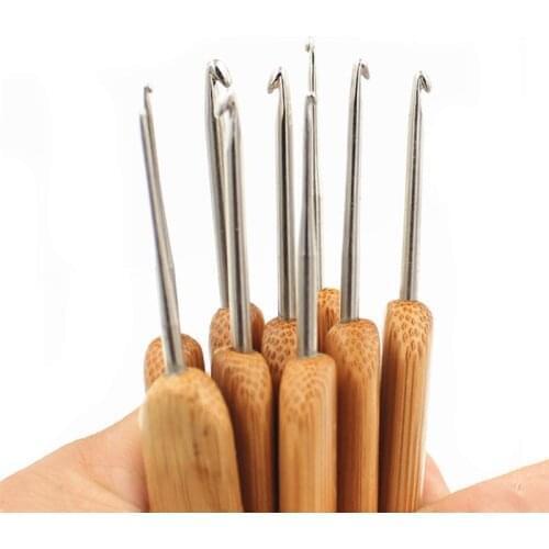 1 Set High Quality Bamboo Crochet Beginner Set Mixed Aluminum Handle Crochet Hooks Kit Bamboo Knitting Knit Needles Weave Yarn