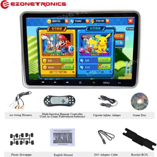 1PCS 10.1Inch Car Headrest Monitor DVD Video Player USB/SD/HDMI/IR/FM TFT LCD Screen Touch Button Game Remote Control MP4 Stereo