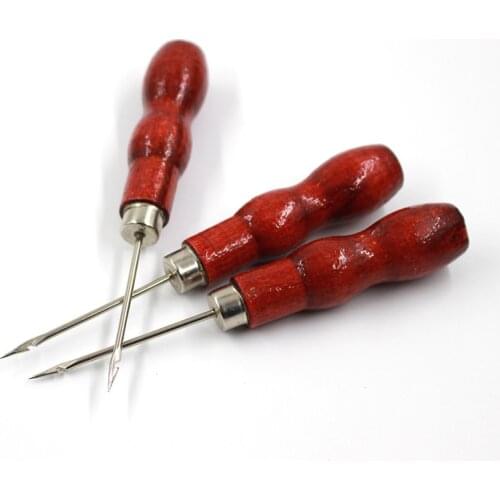 1pcs Leather Awl with Hooks Leather Hole Punching Awl Sewing Stitcher Tool DIY Leather Threading a Needle Tool