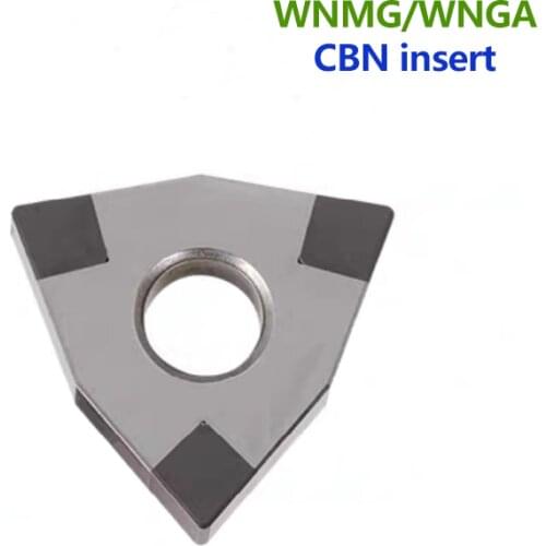 2PCS CBN insert WNMG080408 WNGA080404 3T CBN diamond insert WNMG WNGA PCBN tip lathe cutter turning tool for hardened steel
