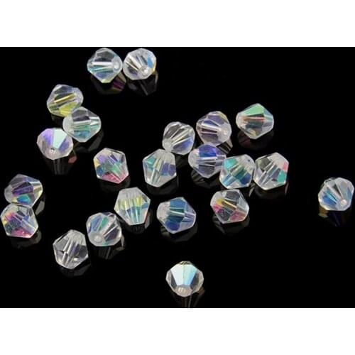 3mm/4mm 1440pcs Clear AB Color Bicone Glass Beads Strands Charms Beads for Clothes