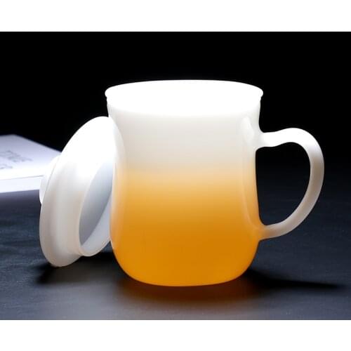 360ml Chinese Style Jade Porcelain Tea Cup Mug Large Office Home Glass Cup Filtered Tea Water Separation Cup Kung Fu Tea Set