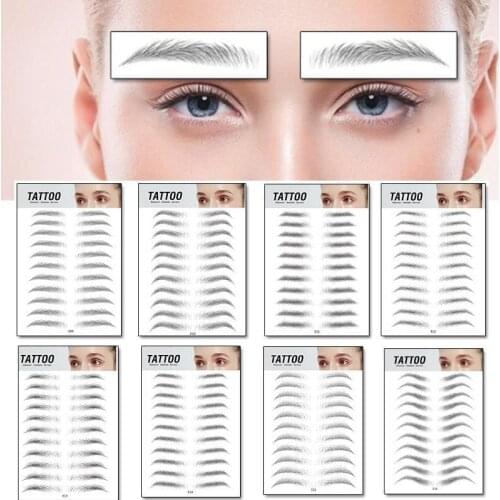 3D Eyebrow Stickers Semi-Permanent Embroidery Eyebrows Sticker Black Hair-like Water Transfer Waterproof Eyebrow Tattoo Stickers