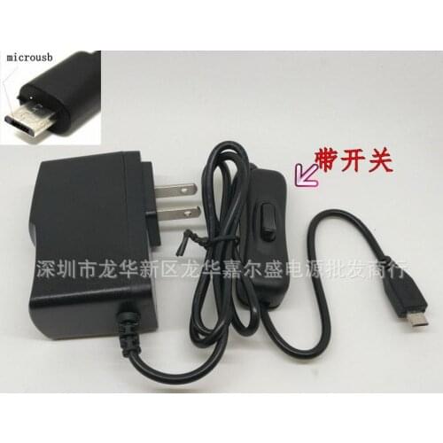 200pcs 5V 2.5A Power Supply Adapter EU / US / UK / AU Plug Charger with ON/OFF Switch Cable for Raspberry Pi 3B+ /3B