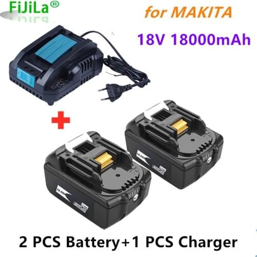 2021 New 18V 18Ah Rechargeable Battery 18000mah LiIon Battery Replacement Power Tool Battery for MAKITA BL1860 BL1830+4A charger