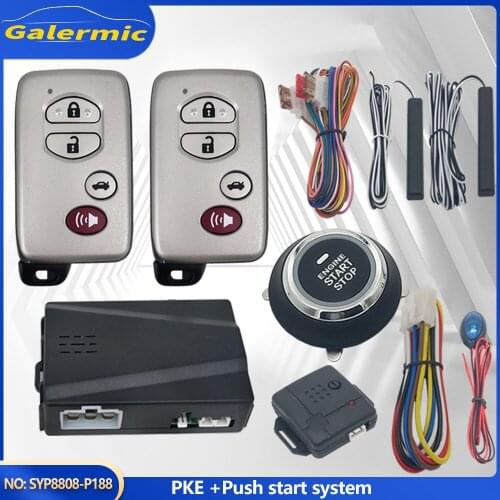Automotive Engine Push Start Stop System Passive Keyless Entry PKE Remote Car Alarm Door Lock & Unlcok Security Alert Anti Theft