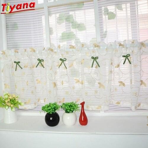 White Short Curtain Drape Coffee Curtain Tulle for Girls' Bedroom Kids' Window Decoration Treatment Kitchen Curtain DL014 *30
