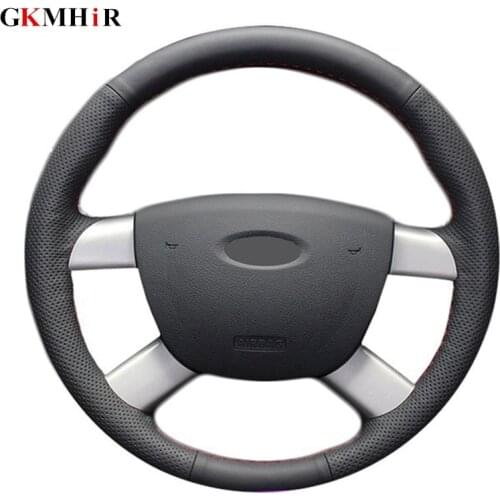 Black Artificial Leather Steering Cover Black Car Steering Wheel Cover for Ford Kuga 2008-2011 Focus 2 2005-2011 C-MAX 2007-2010