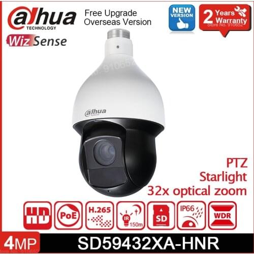 Dahua SD59432XA-HNR 4MP 32x optical zoom Starlight IR 150m POE+ IP66 WizSense Network PTZ Dome Camera Outdoor