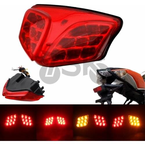 For Suzuki K8 K9 K11 GSX-R 600 750 2008-2012 GSXR 1000 2009-2016 Integrated LED Rear Tail Light Turn Signal RED