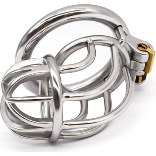 FAAK 2021 Stainless Steel Invisible Lock Bondage Penis Cock Cage Male Chastity Device Fetish Cock Ring Chastity Belt Urethra