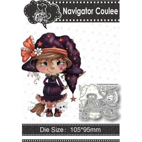 Halloween girl cutting mold 2021 scrapbook metal decoration clear stamp DIY craft creative embossing template layered drawing