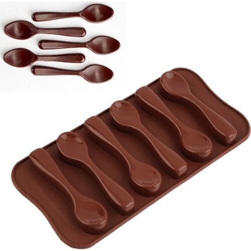 ANGRLY 1PCS Food Grade Silicone the spoon Shape Mold, For Fondant Cake Tool, Jelly, Chocolate, Candy, Ice Mold Decorating