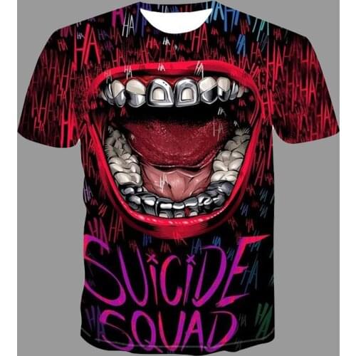 2021 Summer Pop Tees Tops Funny Big Mouth Print Hip Hop Men T-Shirt Fashion O-Neck Short Sleeve Quick Dry Male Streetwear 4XL