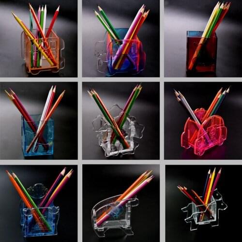 Pen Container Silicone Resin Mold Brush Pot Car Animal Crystal Moulds DIY Craft for Toy Jewelry Stationery Making Decoration