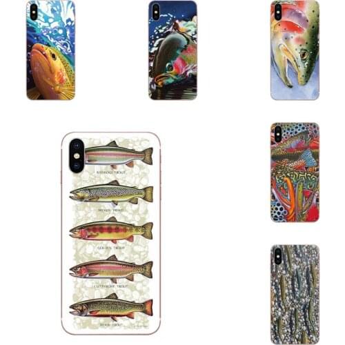 Five Trout Panel Painting Fish For Samsung Galaxy S9 S10 S20 Plus Ultra S6 S7 S8 Edge Plus Soft Art Online Cover Case