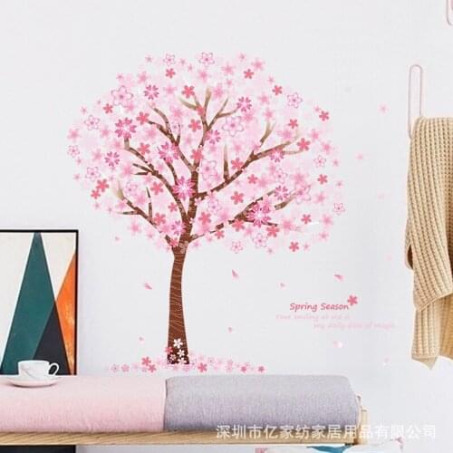 Girl Room Pink Flower Stickers for Bedroom Wall Decoration