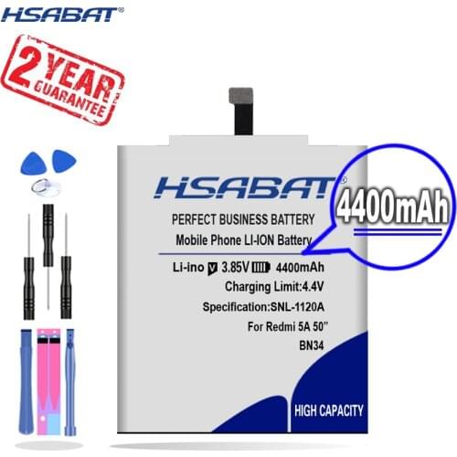 New Arrival [ HSABAT ] 4400mAh Replacement Battery for Xiaomi BN34 Redmi 5A 5.0" 5.0 inch