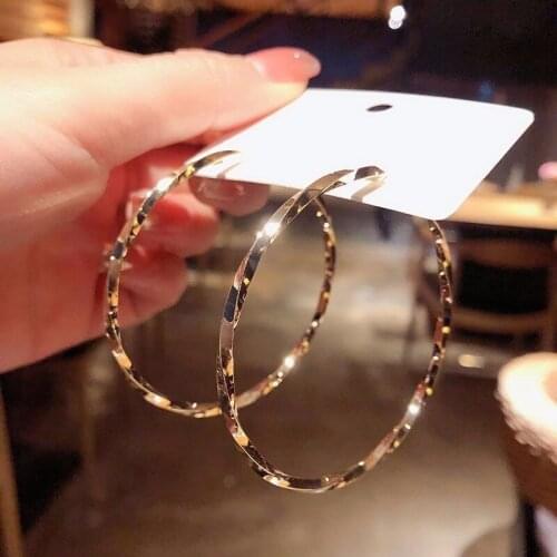 New Fashion Big Hoop Earrings Basketball Brincos Shiny Starry Large Circle Earrings for Women Jewelry Boucles d'oreill