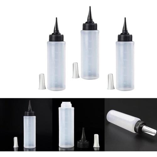 150ml Empty Plastic Salon Hair Color Measuring Tinting Applicator Bottle Empty Shampoo Applicator Bottle for Dry Washing Hair