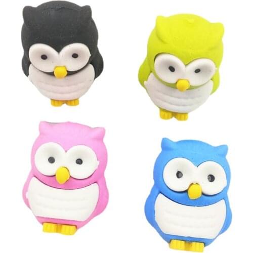 Free ship!1lot=32pc!Creative cartoon cute Owl animal rubber eraser/ stationery for children students/gift eraser