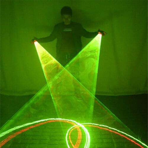 SJ84 Ballroom dance laser swirl gloves party stage show wears led costume dance show dj performance laser lighted disco green ds