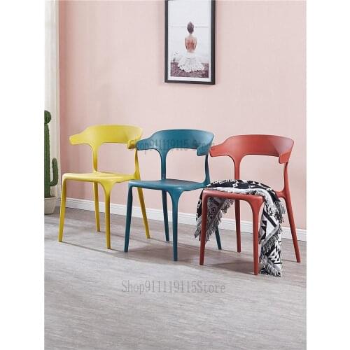 Chair Simple Household Dining Chair Plastic Ox Horn Back Chair Chair Nordic Net Red Book Desk Chair Leisure Desk Chair