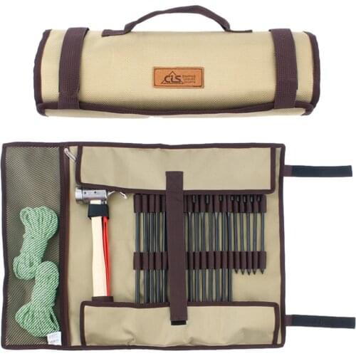 Oxford Fabric Case Tent Stake Storage Bag for Tent Pegs Hammer Rope Outdoor Camping Hiking Accessories 62.5cmX44cmX1cm