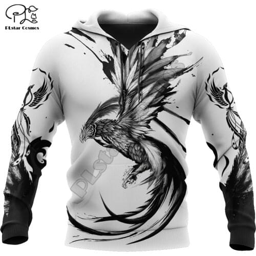 PLstar Cosmos Phoenix Tattoo 3D All Over Printed Hoodies Sweatshirts Zip Hooded For Men And Women Casual Streetwear Style-A2