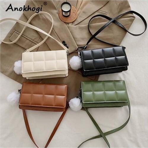 All Seasons Classic Style Ladies Checked Shoulder Chocolate Pattern Quality PU Mini Fashion Handbag