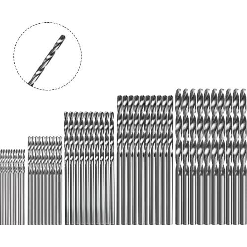 50 Pcs 1/1.5/2/2.5/3mm High Speed Steel Drill Bits Power Tool Accessories Woodworking Wood Tool Titanium Coated Drill