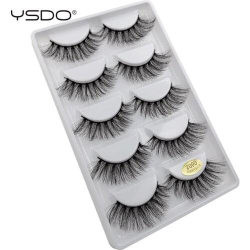 YSDO 5 pairs 3d mink lashes eyelash extension false eyelashes natural lashes makeup mink eyelashes fluffy lashes long eyelashes