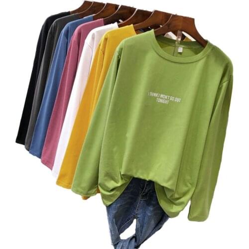 2020 Oversized 7XL Undershirt Women Long sleeve Tees O-neck Bottoming T-shirt Casual Top Female Plus size 130kg can wear G827