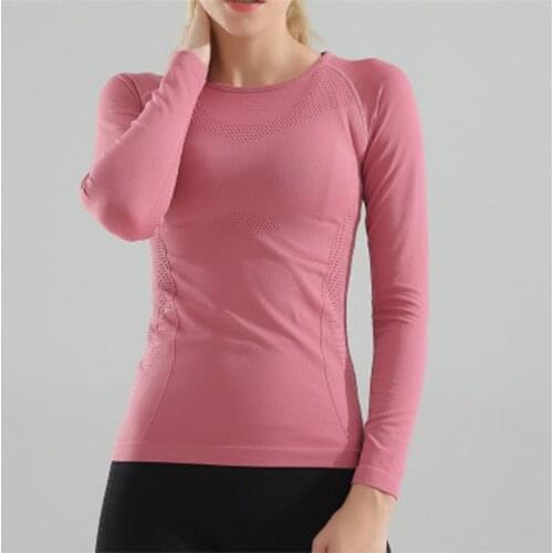 SALSPOR Fitnee Women Sport Shirts Elastics Breathable Solid Color Gym Yoga Top Jogging Worhout Long sleeve Shirts