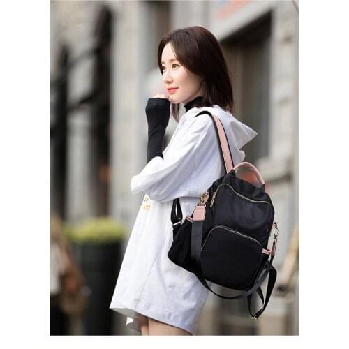 Womens Bag Backpack Bags Nylon Fashion Cute Summer Black Vintage Mini Girls Travel Schoolbag Small Women Handbags Shoulder Bag
