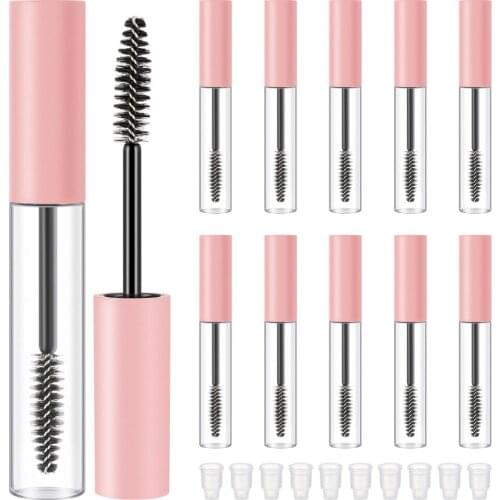 Minkissy 10PCS Empty DIY Mascara Tube with Wand 10ml Reusable Eyelash Cream Container Dispenser Bottle