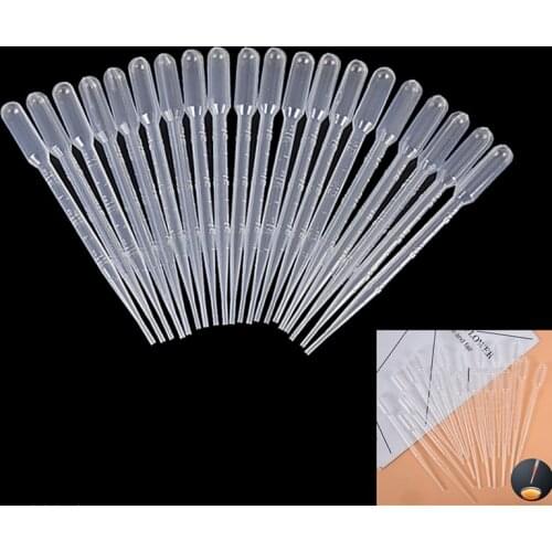 100Pcs/Lot 0.2ml/1ml/2ml/3ml Plastic Squeeze Transparent Pipettes with Scaled for Silicone Mold UV Epoxy Resin Jewelry Making