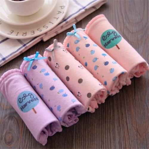 2019 Fashion Cotton panties womens Childrens Girls Underwear Kids shorts priefs Comfort Multi-color SQ-WUZUZHUANG-5P