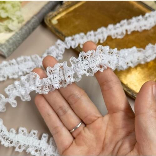3 Meters/lot Width 1.3cm Beige Lace Fabric Mesh Lace Applique Trim DIY Embroidery For Garment Sewing Supplies Lace Trimming
