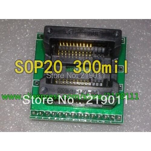 The 300mil SOP20/SOIC20 adapter SOP20-DIP20 IC Test Socket / Programmer adapter high-quality gold-plated contacts