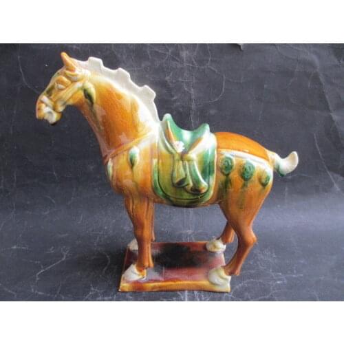 7.99 inch/Tang sancai ceramics collection horses in ancient China